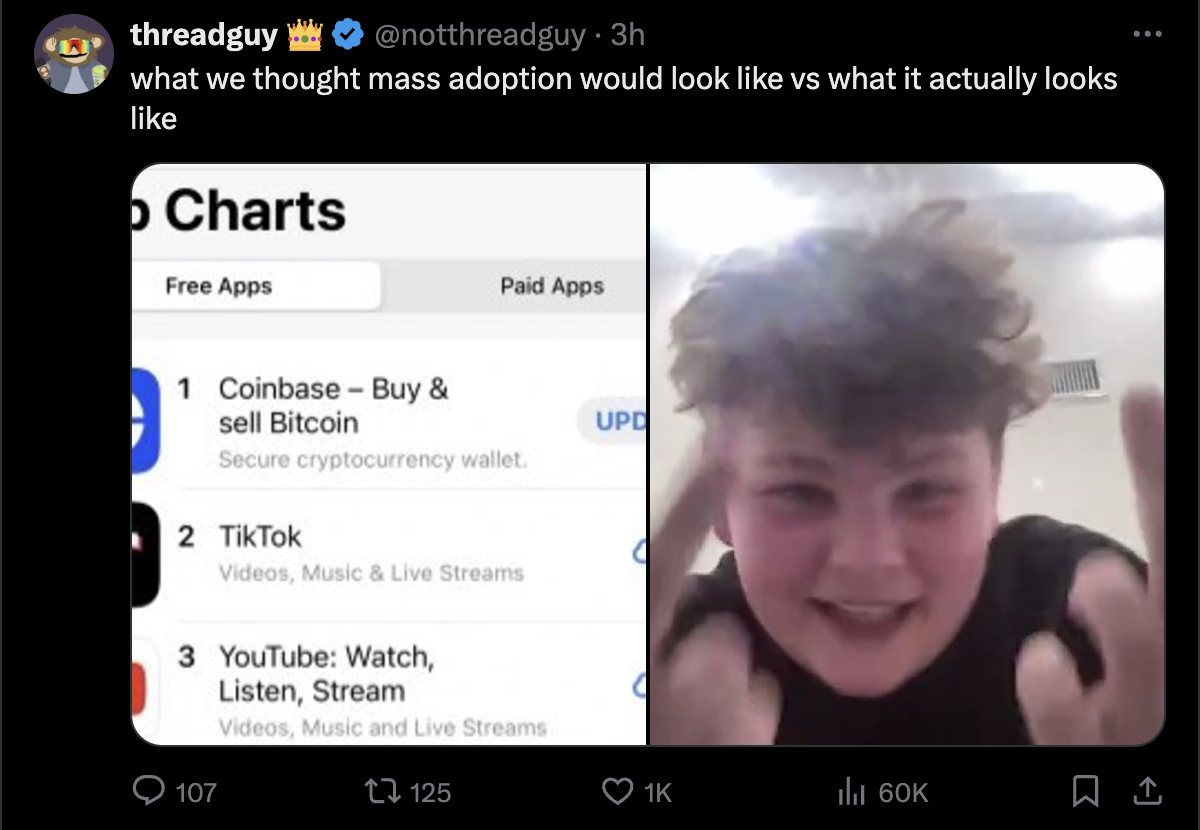 Meme tagged crypto, reaction, twitter